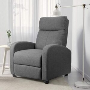 JUMMICO Recliner Chair Adjustable Home Theater Single Fabric Recliner Sofa Furniture